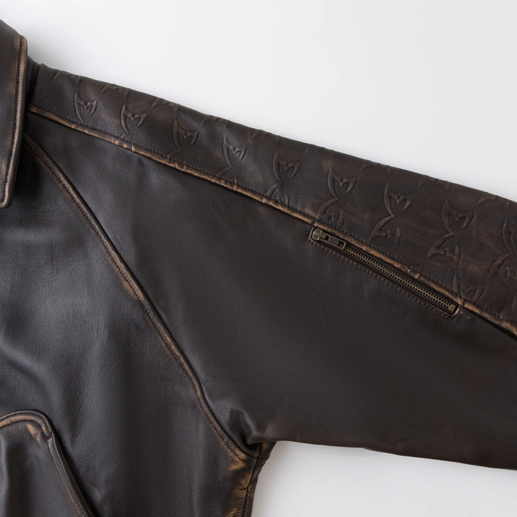 Aged Leather Jacket (Brown)
