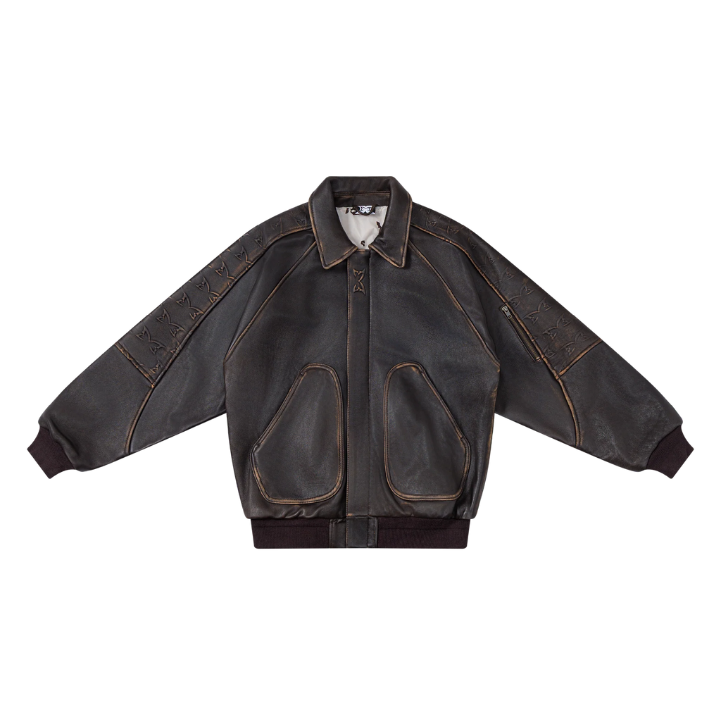 Aged Leather Jacket (Brown)