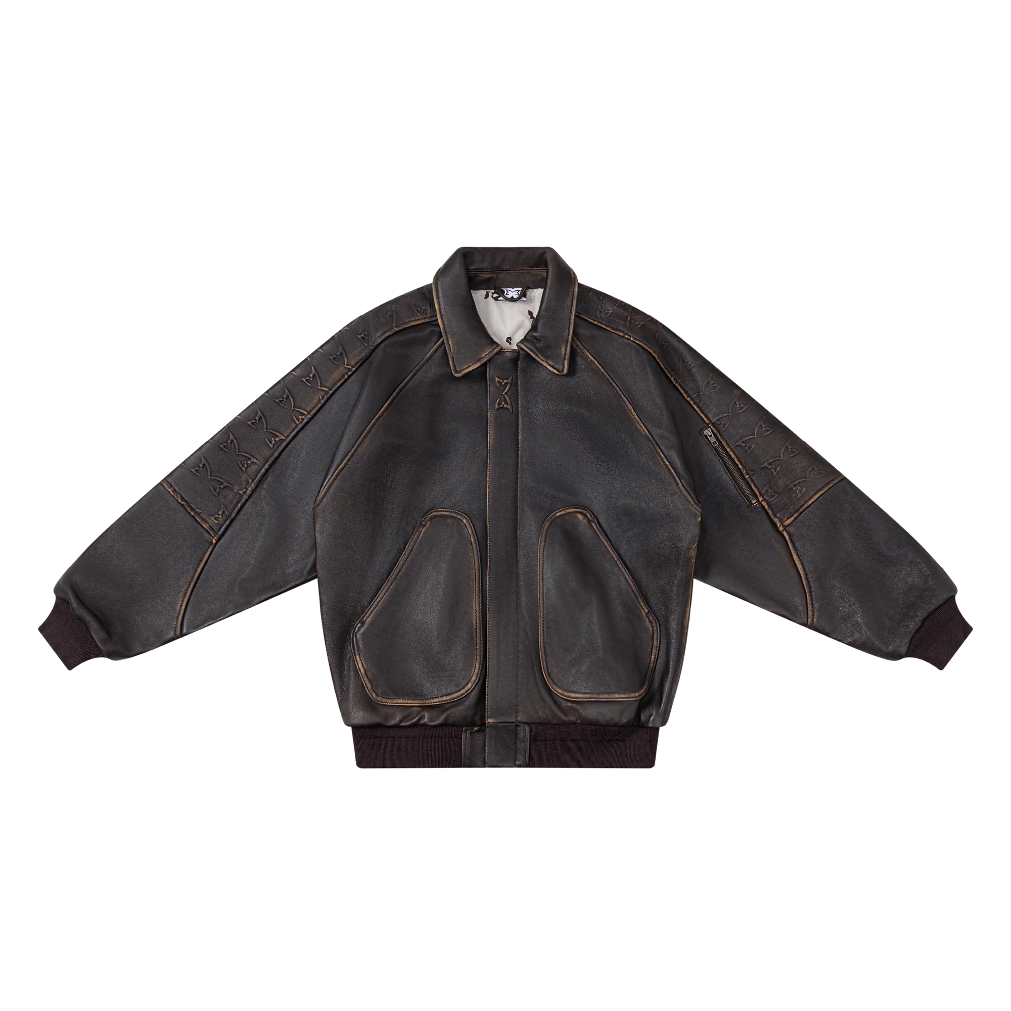 Aged Leather Jacket (Brown)