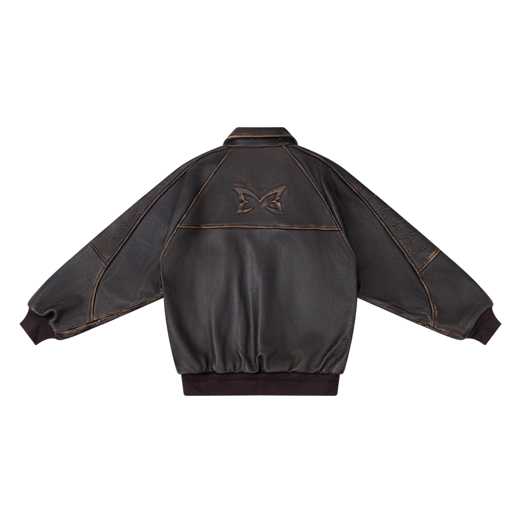 Aged Leather Jacket (Brown)
