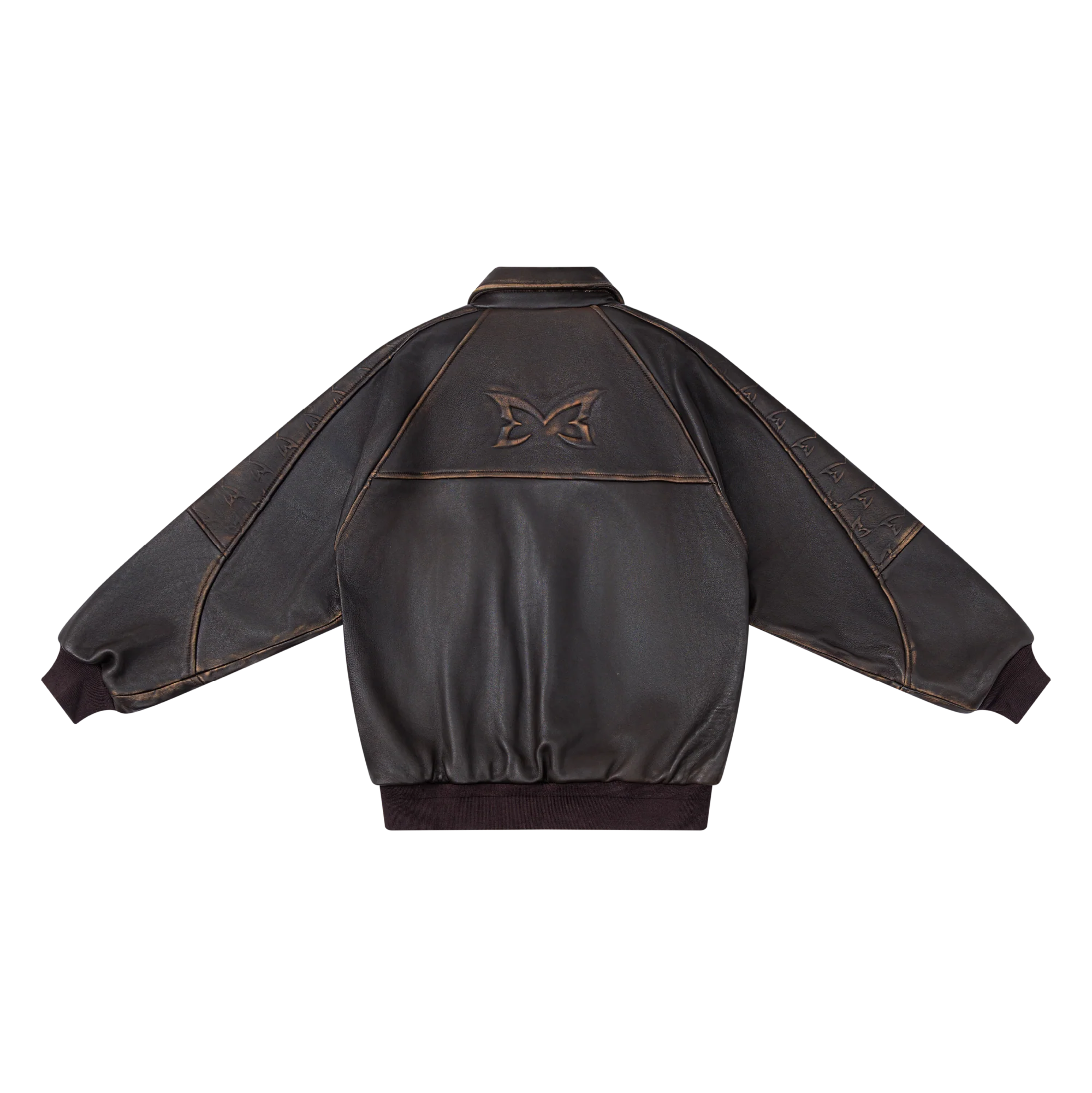 Aged Leather Jacket (Brown)
