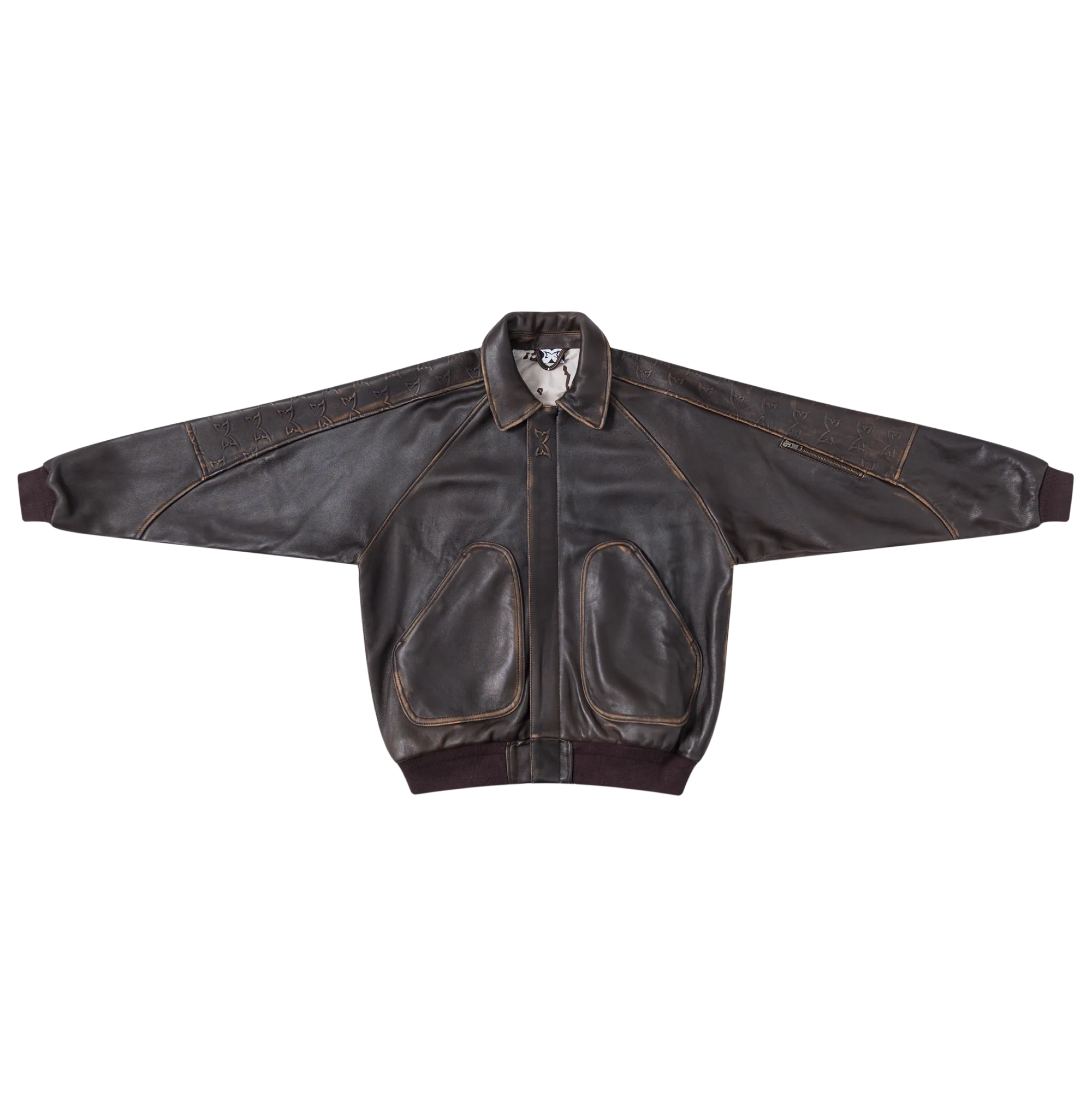 Aged Leather Jacket (Brown)