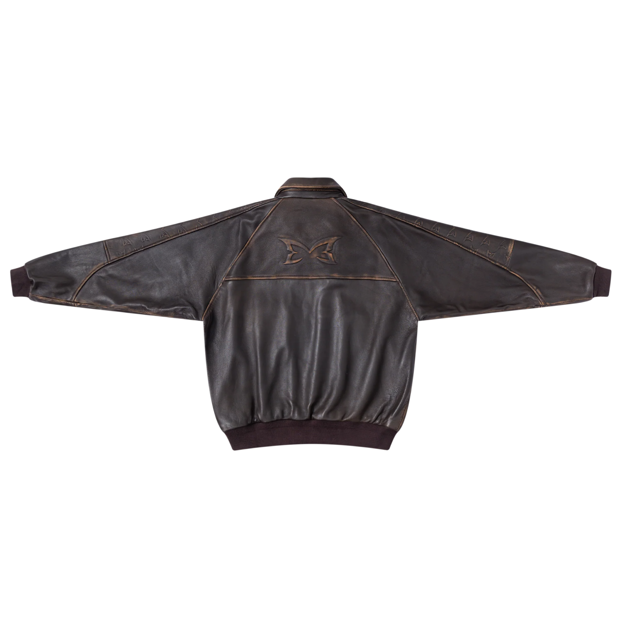 Aged Leather Jacket (Brown)